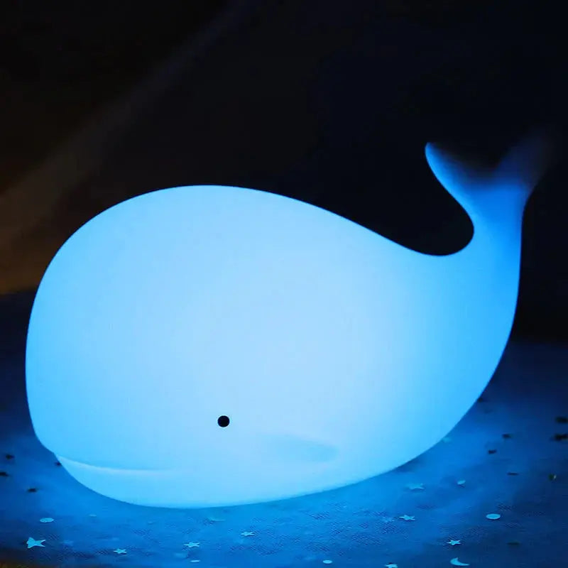 Whale Shaped Night Light for Kids – Touch Control, Color Changing LED, USB