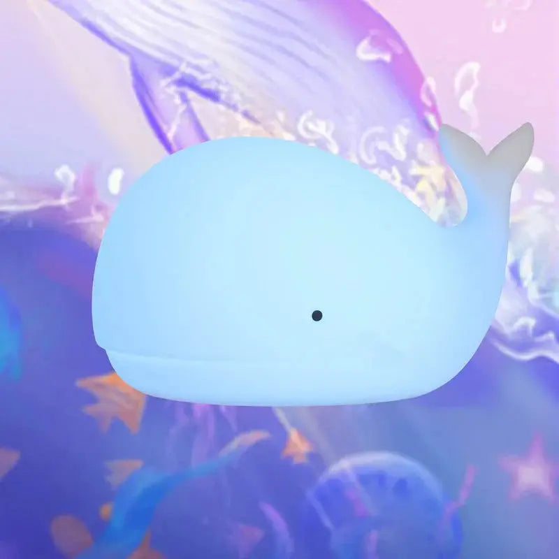 Whale Shaped Night Light for Kids – Touch Control, Color Changing LED, USB