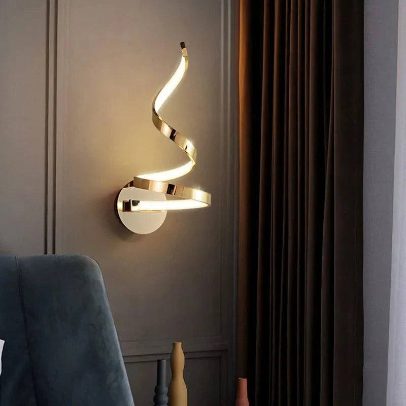 Elegant Spiral LED Wall Fixture – 15W Chrome Finish