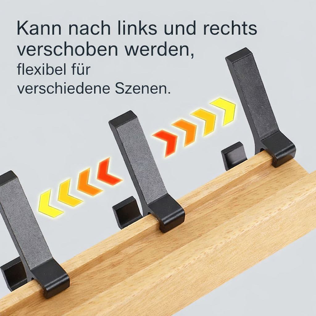 Wall-Mounted Coat Rack with Adjustable Double Hooks for Space-Saving Organization