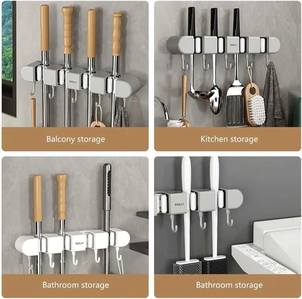 Tool Organizer for Brooms and Mops - Wall-Mounted Storage Solution