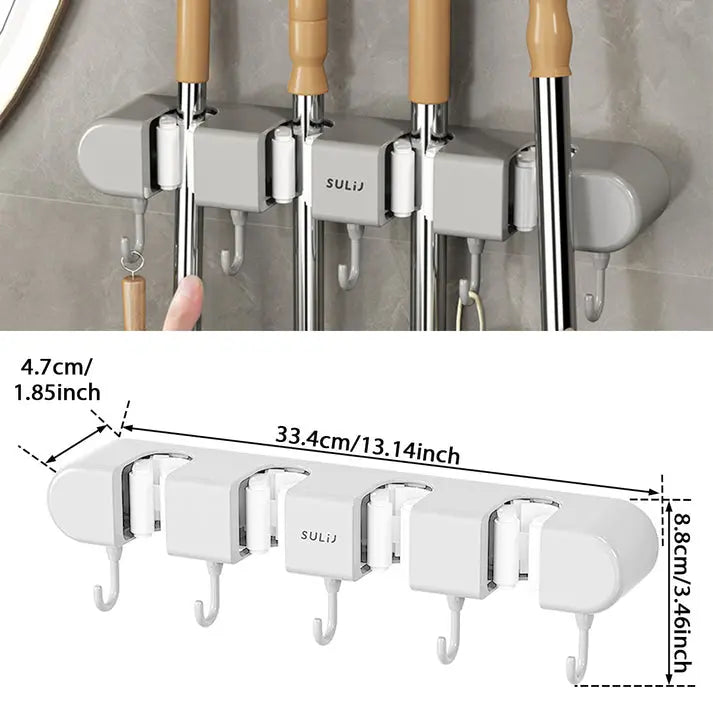 Tool Organizer for Brooms and Mops - Wall-Mounted Storage Solution