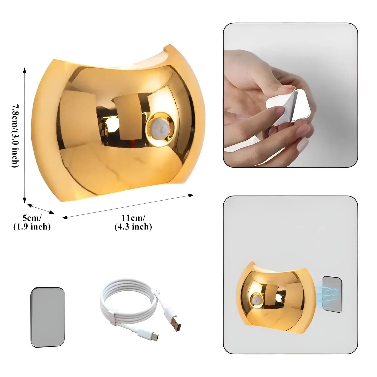 Motion Sensor LED Wall Light with Rechargeable Battery and Magnetic Mount