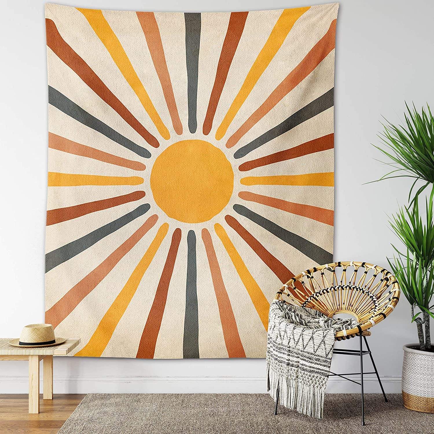 Bohemian Style Wall Decor Featuring Sun Design