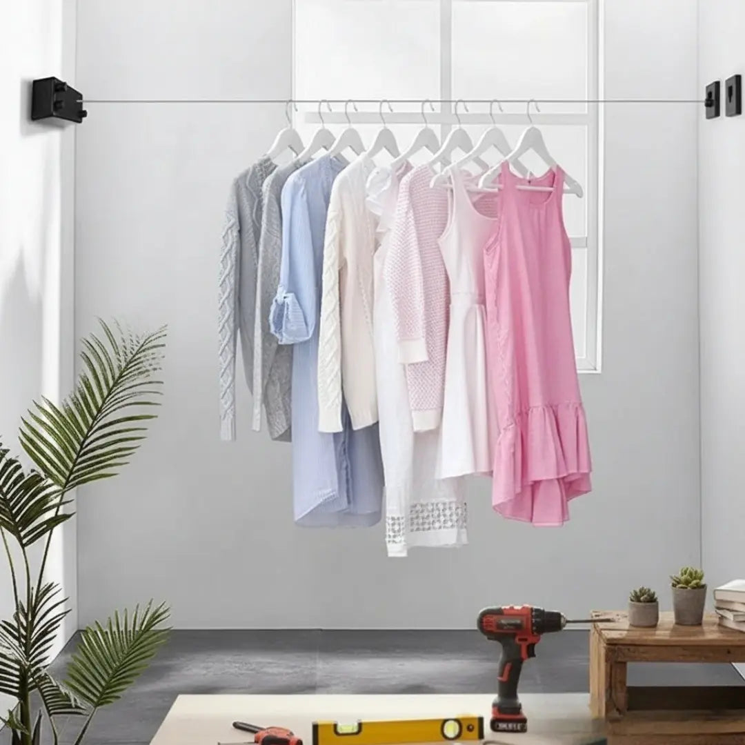 Weatherproof Clothesline for Wall Mounting