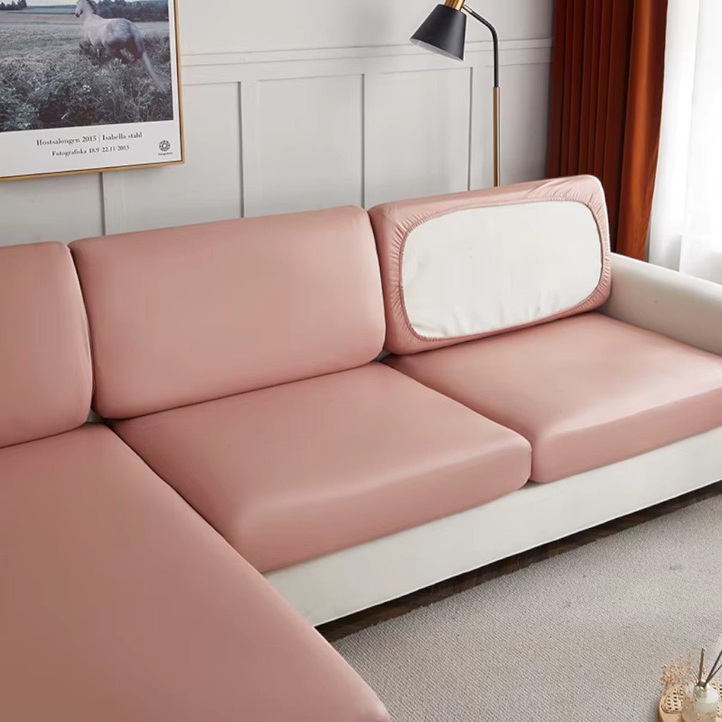 Water-Resistant Sofa Cushion Protector in Stretchable PU Leather