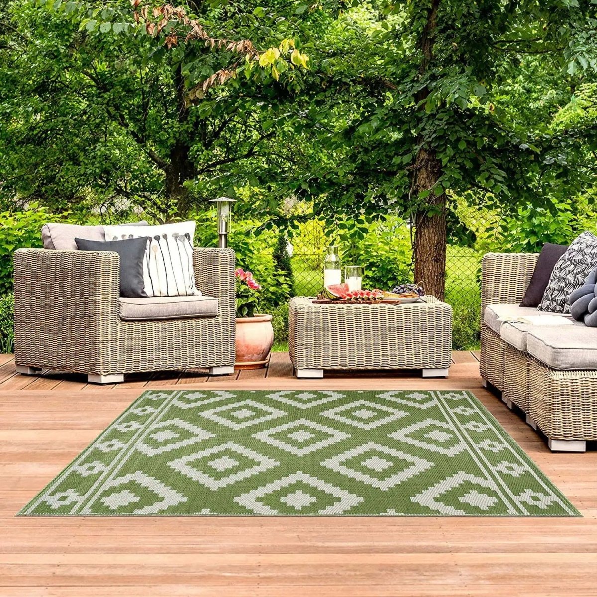 Water-Resistant Patio Mat for Versatile Indoor and Outdoor Use