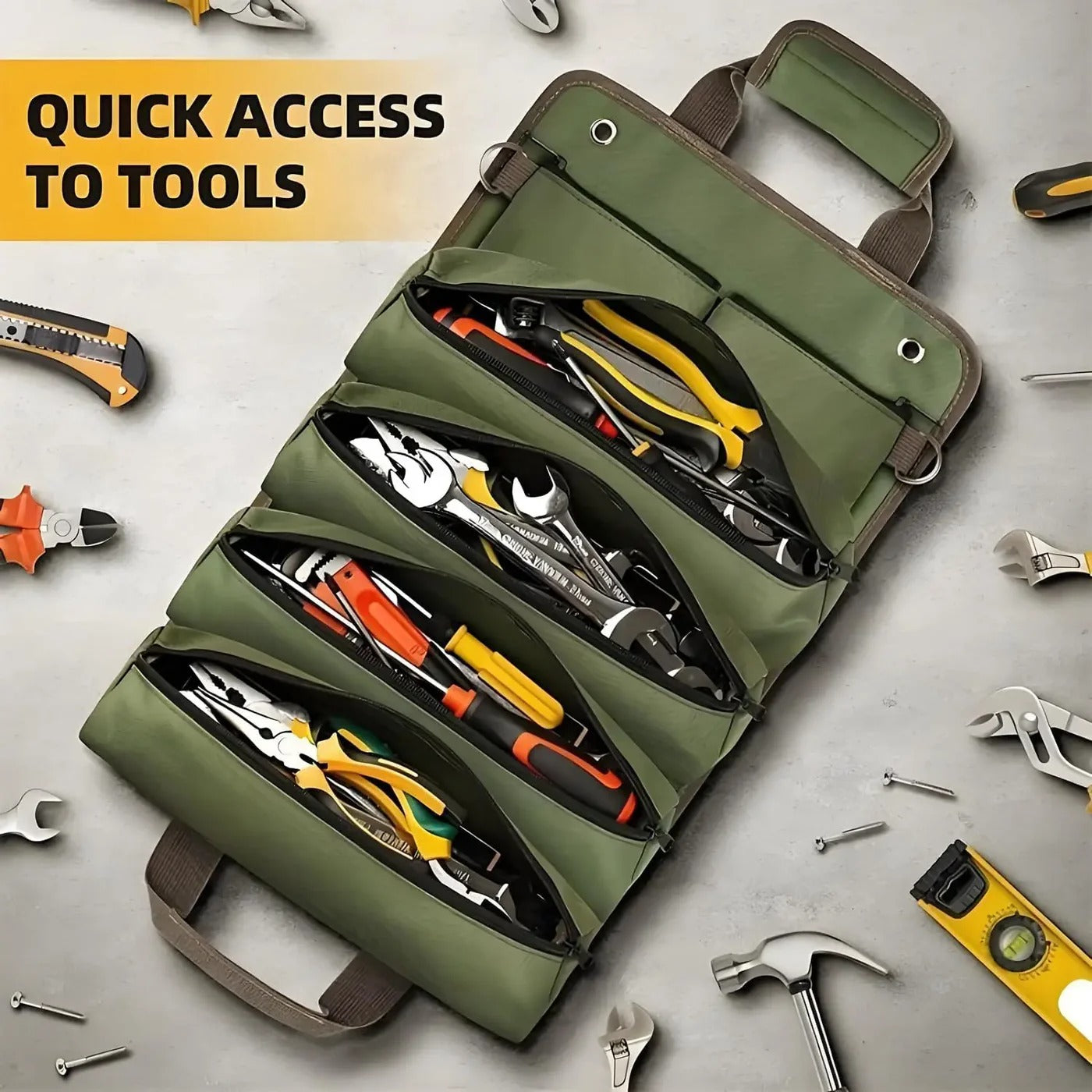 Tool Organizer for Quick Access | Rolled Up and Neat