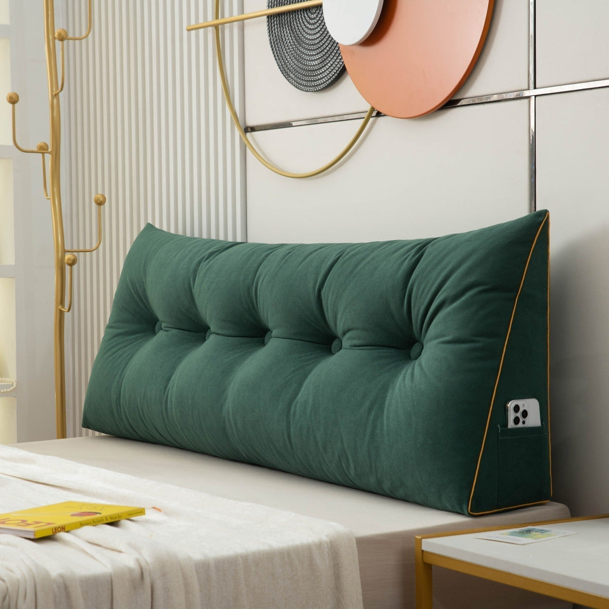 Side Pocket Wedge Pillow with Removable Cover – Available in Three Sizes