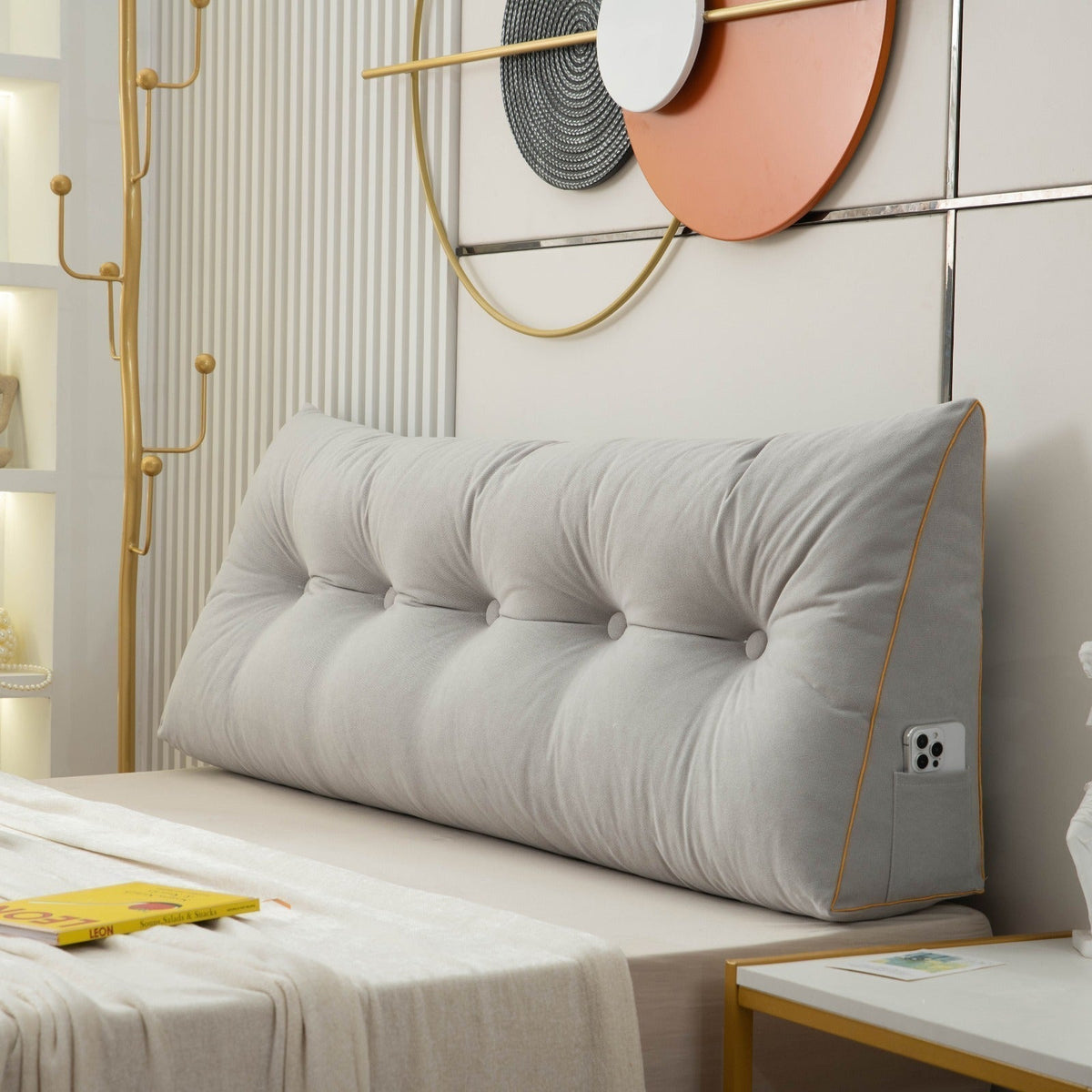 Side Pocket Wedge Pillow with Removable Cover – Available in Three Sizes