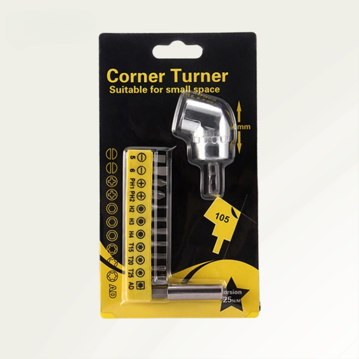 Angle Drill Adapter for Tight Spaces with Magnetic Bit Holder