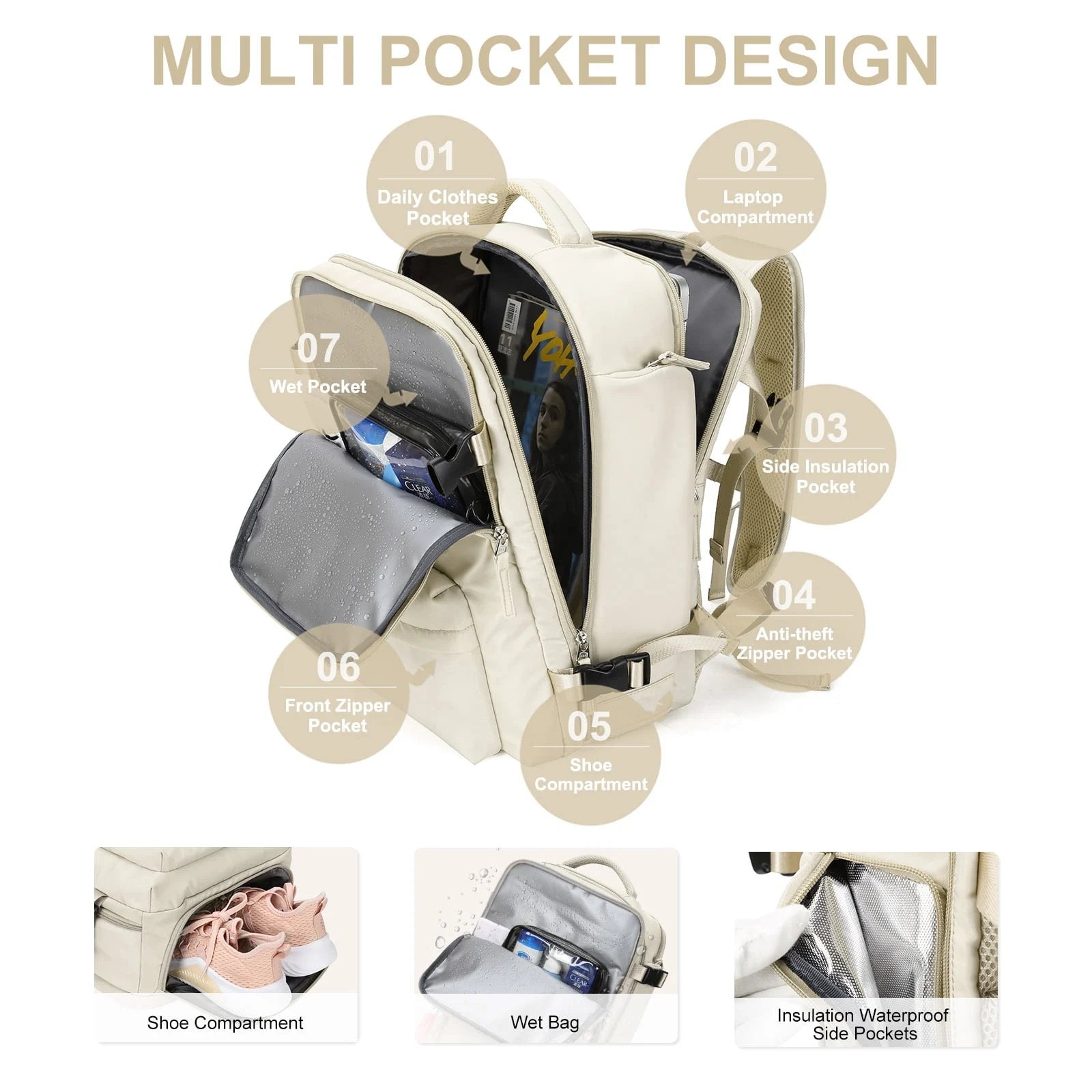 Adventure-Ready Waterproof Backpack with USB Charging Port