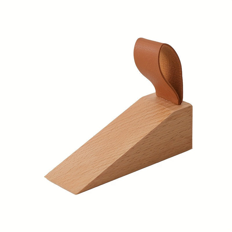 Elegant Wooden Floor Doorstop with Secure Grip Design