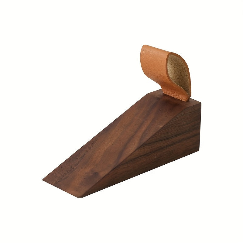 Elegant Wooden Floor Doorstop with Secure Grip Design