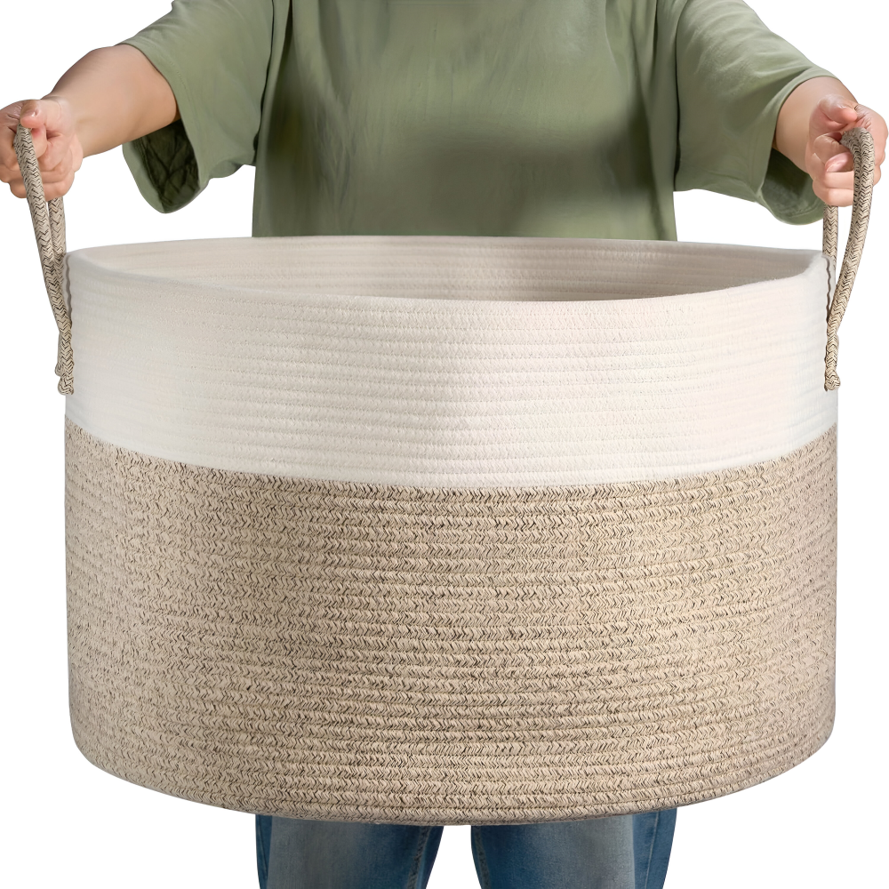 Woven Storage Basket – Large Organizer for Laundry and Toys