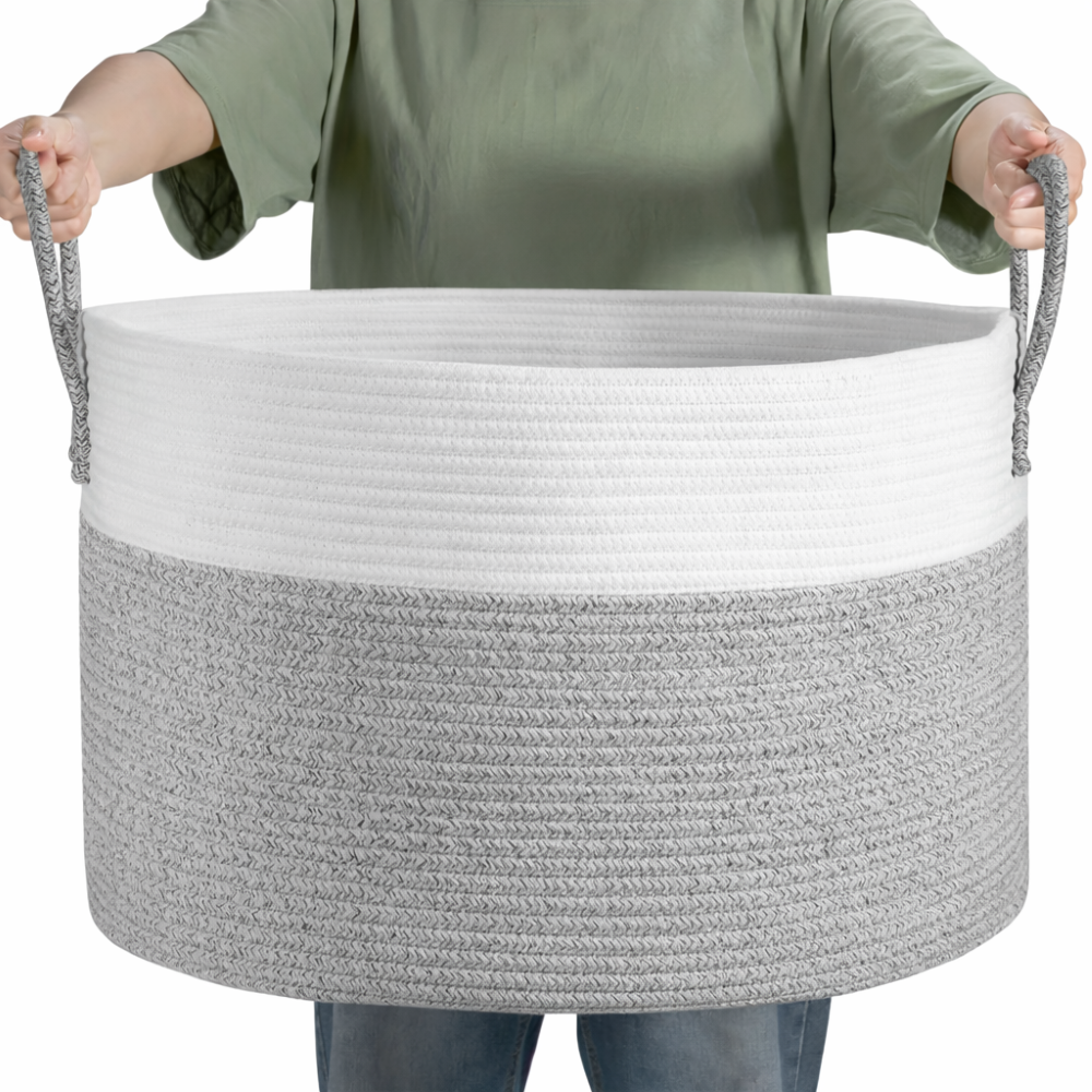 Woven Storage Basket – Large Organizer for Laundry and Toys