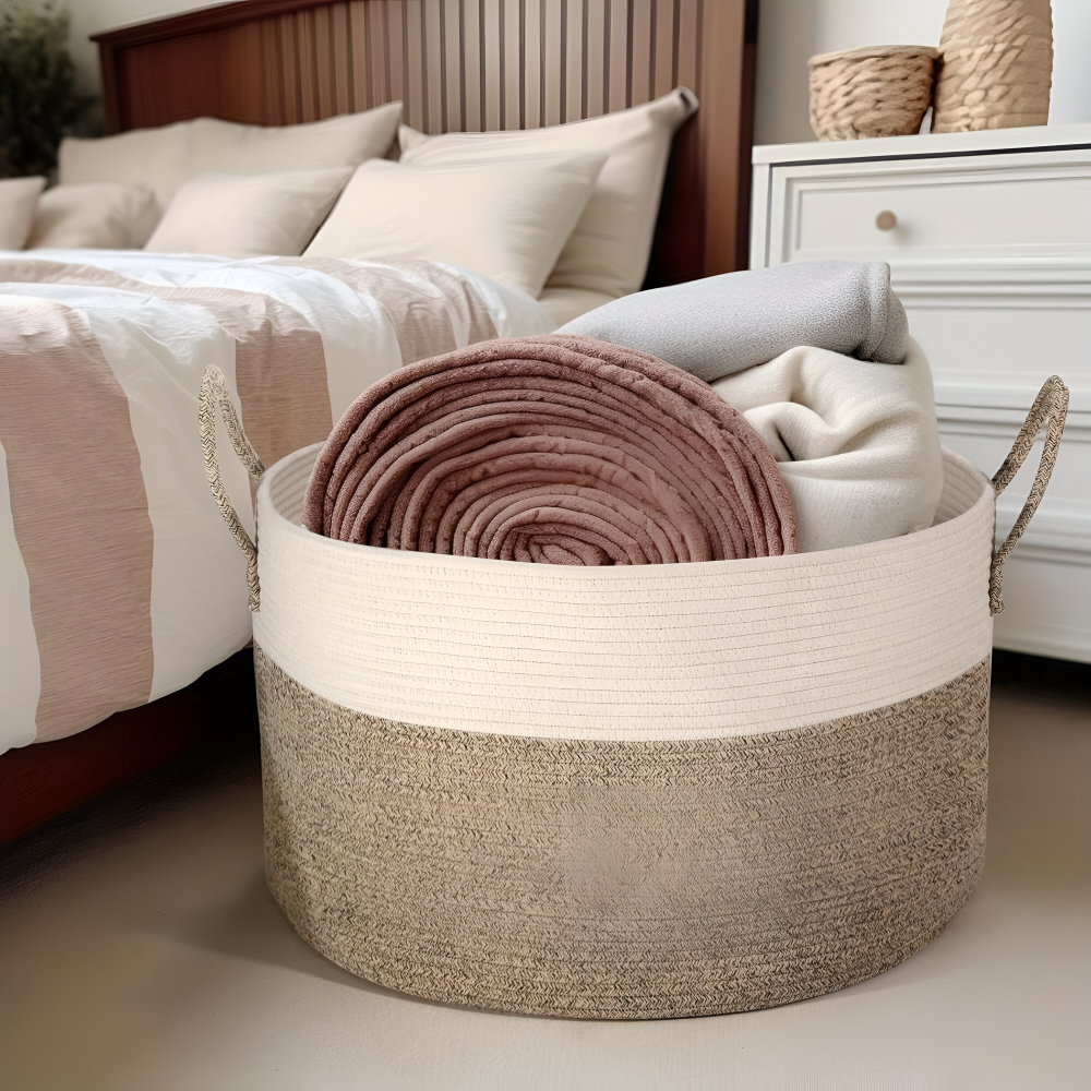 Woven Storage Basket – Large Organizer for Laundry and Toys