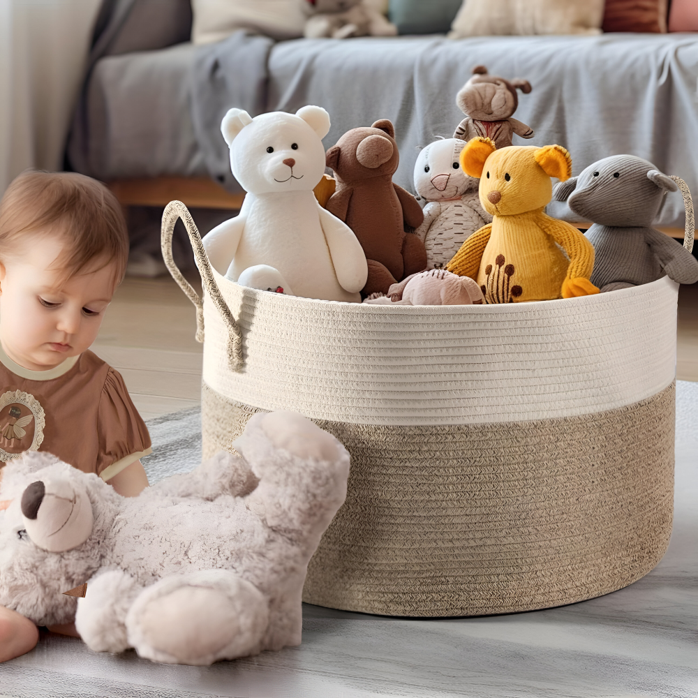 Woven Storage Basket – Large Organizer for Laundry and Toys
