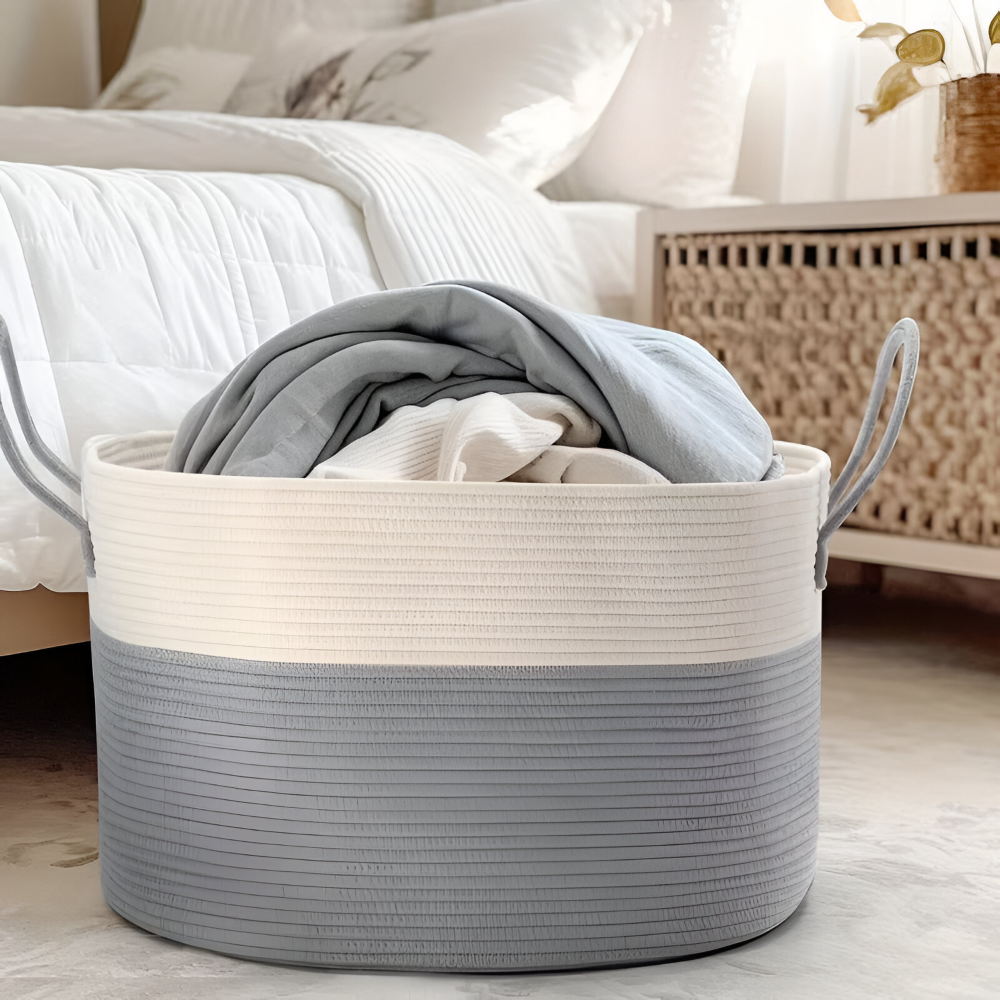 Woven Storage Basket – Large Organizer for Laundry and Toys