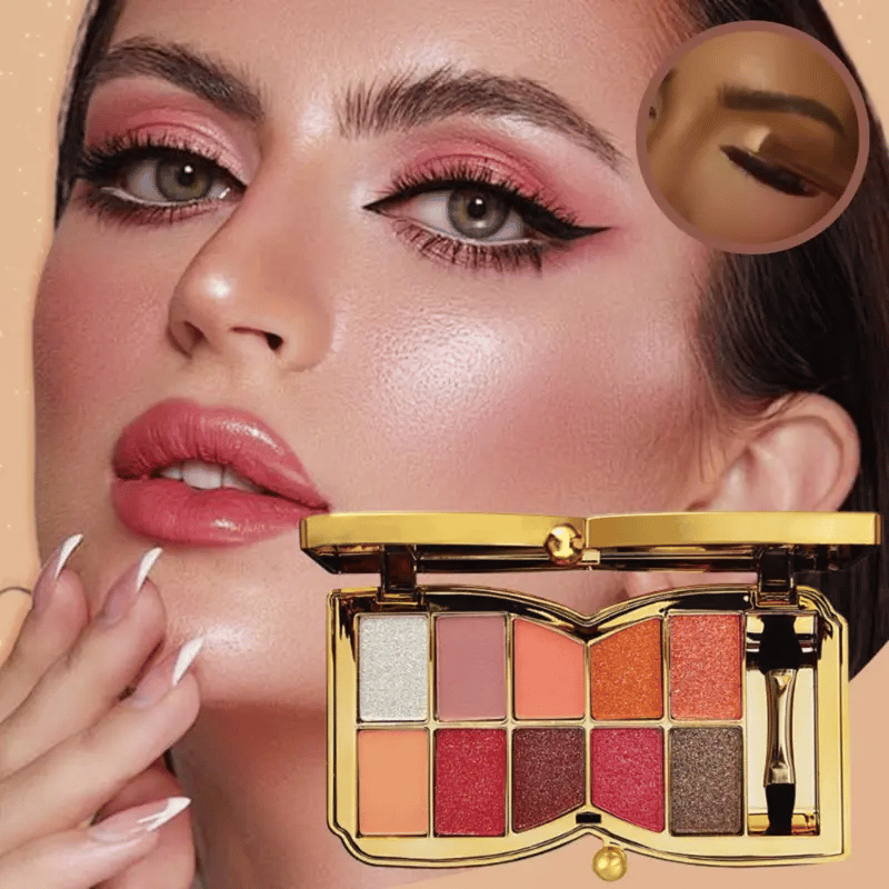 10-Color Sparkly Eyeshadow Palette for Makeup Enthusiasts
