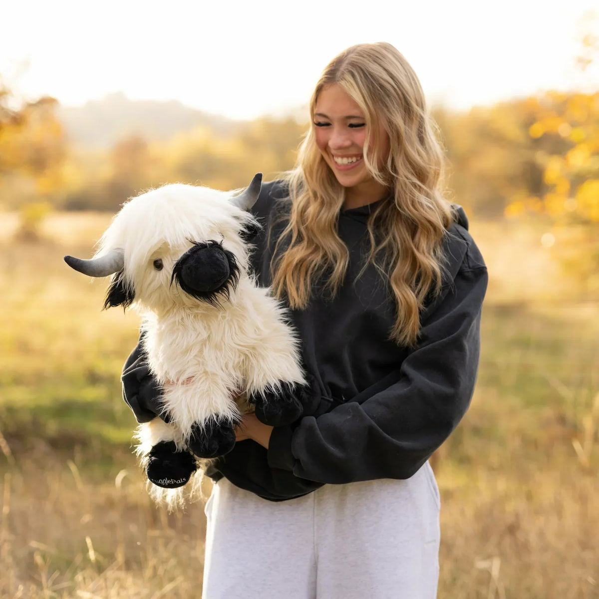 Jumbo Plush Toy of White and Black Highland Cow