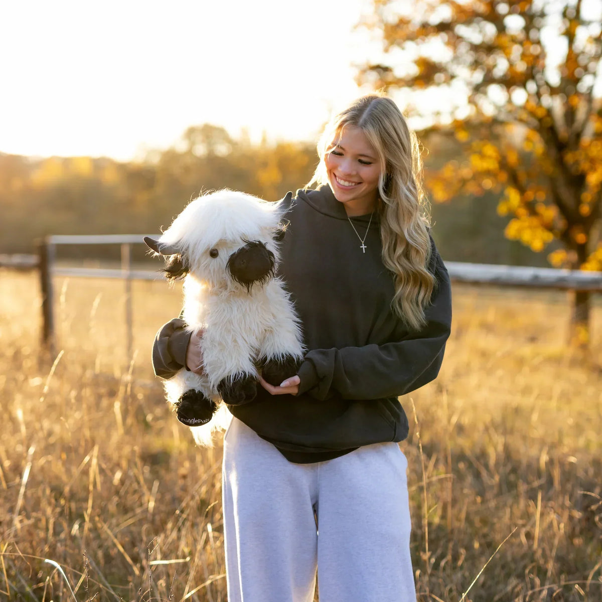 Jumbo Plush Toy of White and Black Highland Cow