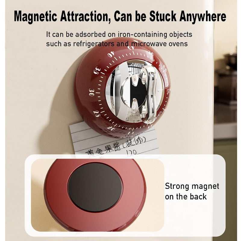 Magnetic Base Mechanical Timer for Kitchen Use