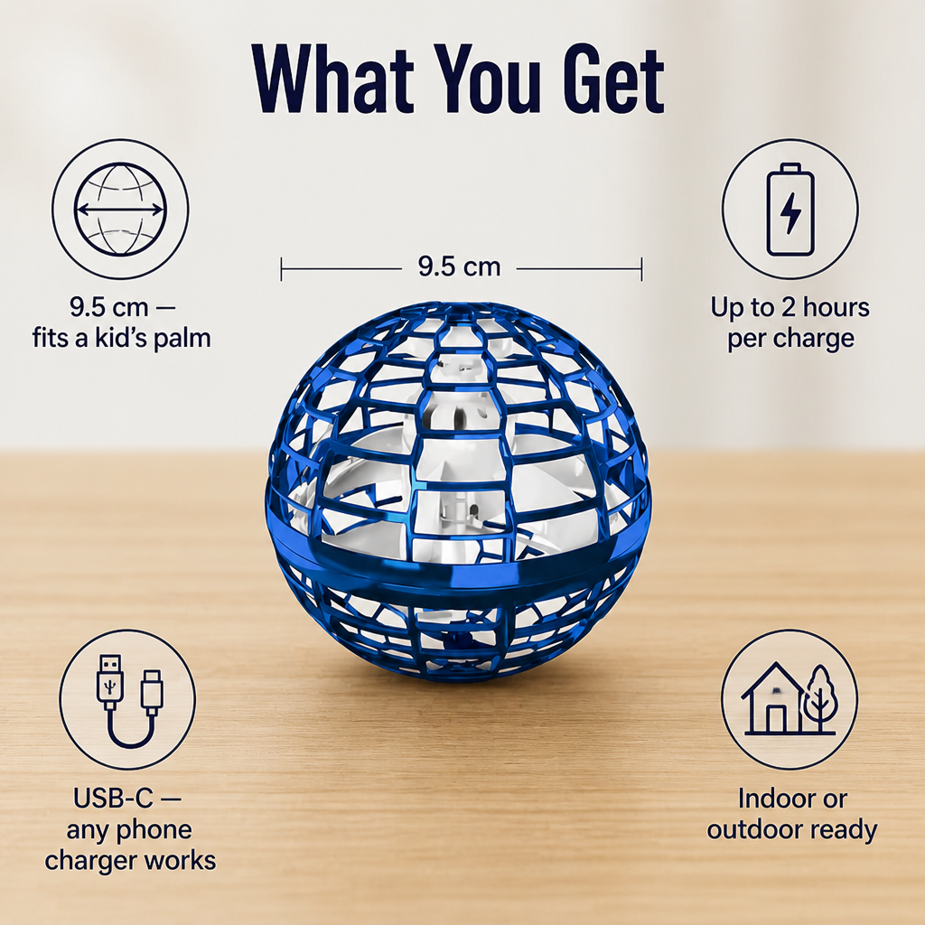 LuminaSphere™ — Float, Boomerang Back & Grab Mid-Air, One-Hand Tossable