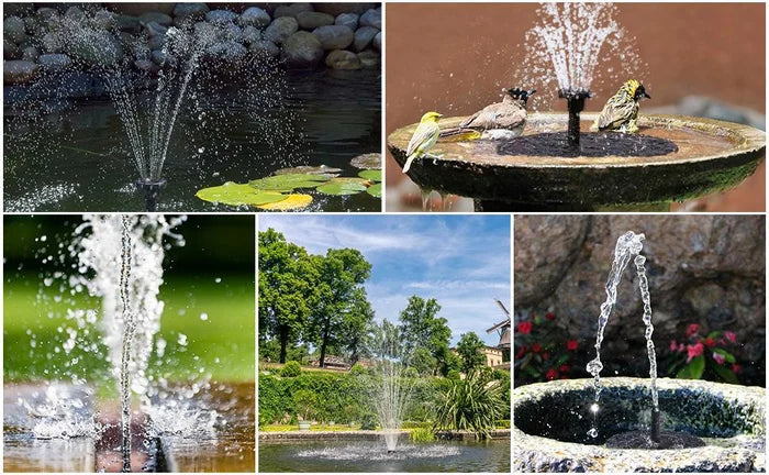 Garden and Pond Solar Fountain with Four Different Nozzles