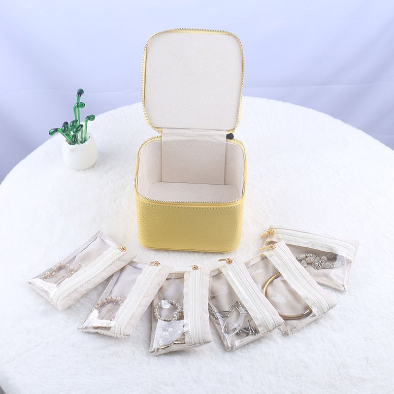 Zippered Jewelry Storage Box with Compartments