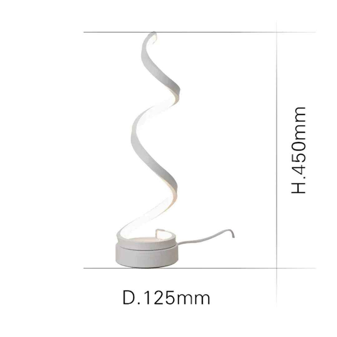 Spiral LED Desk Light with Dimmer Adjustment – Modern Design 19W