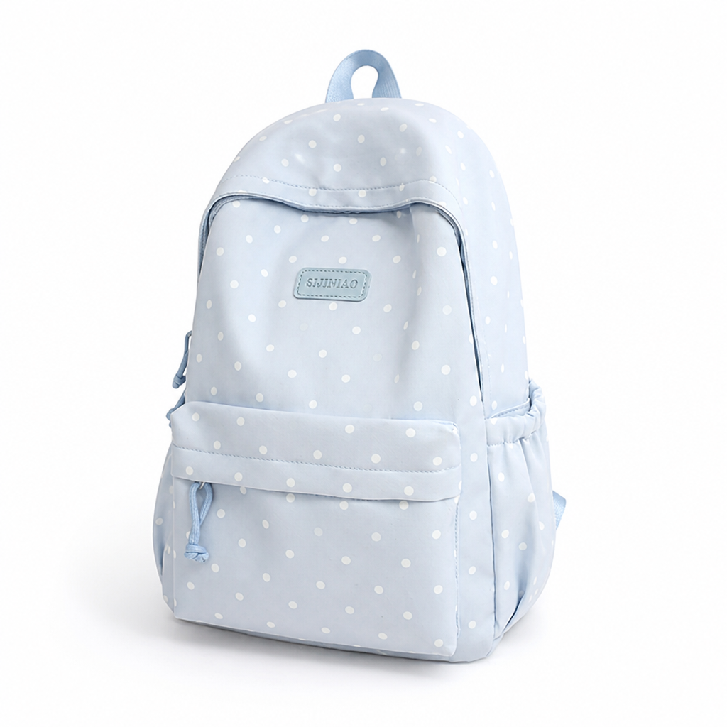 Lightweight Large-Capacity Polka Dot Backpack