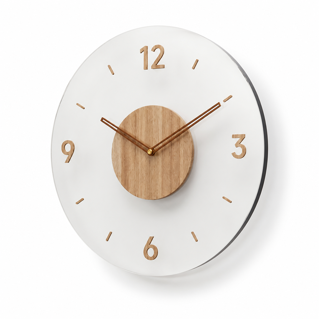 Minimalist Solid Wood Silent Quartz Wall Clock