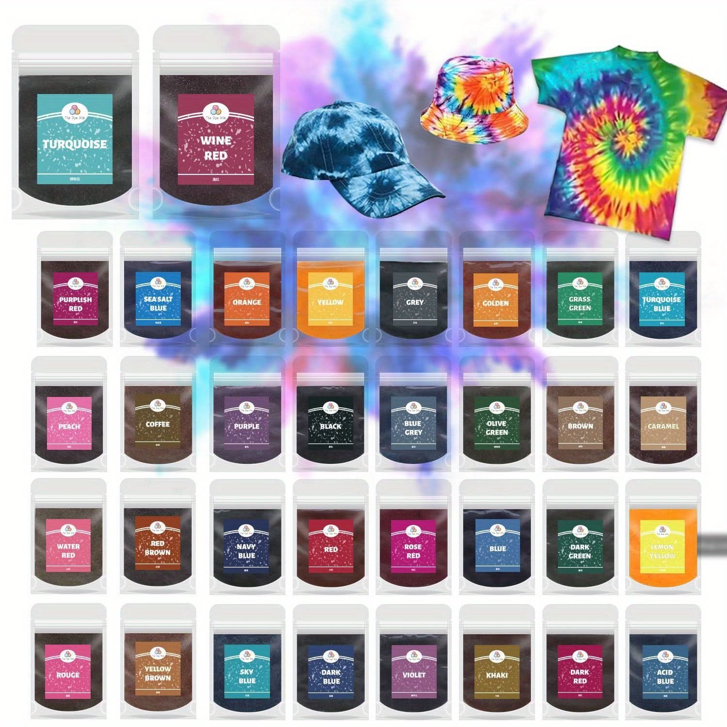 Multi-Color Fabric Dye Kit for Clothing and Textile Restoration