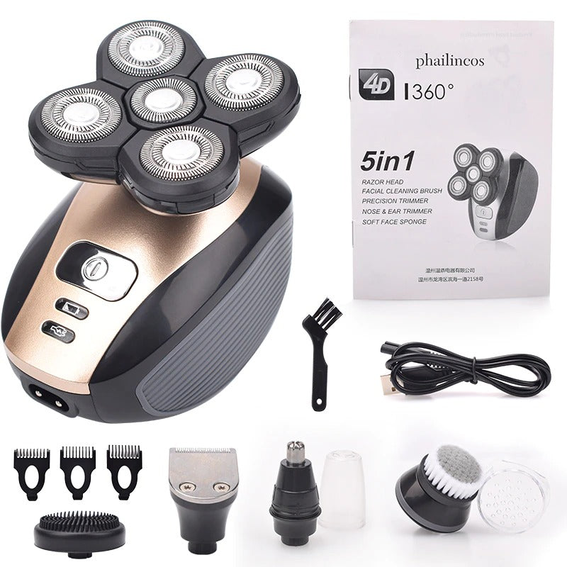 Men's Electric Bald Head Shaver & Grooming Kit