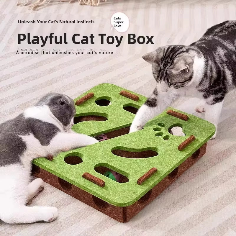 Felt Puzzle Box for Cats - Engaging Toy for Playtime