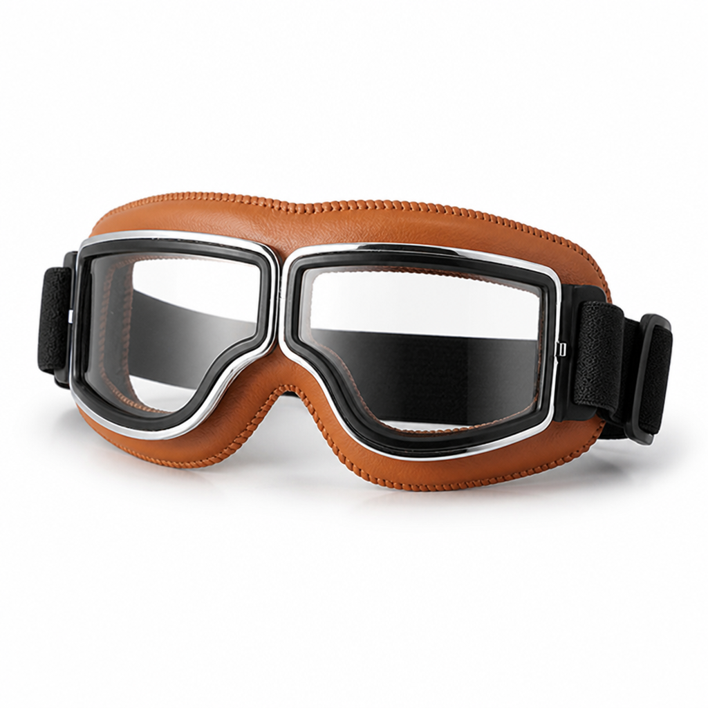 Interchangeable Lenses & Comfort-Padded Motorcycle Goggles