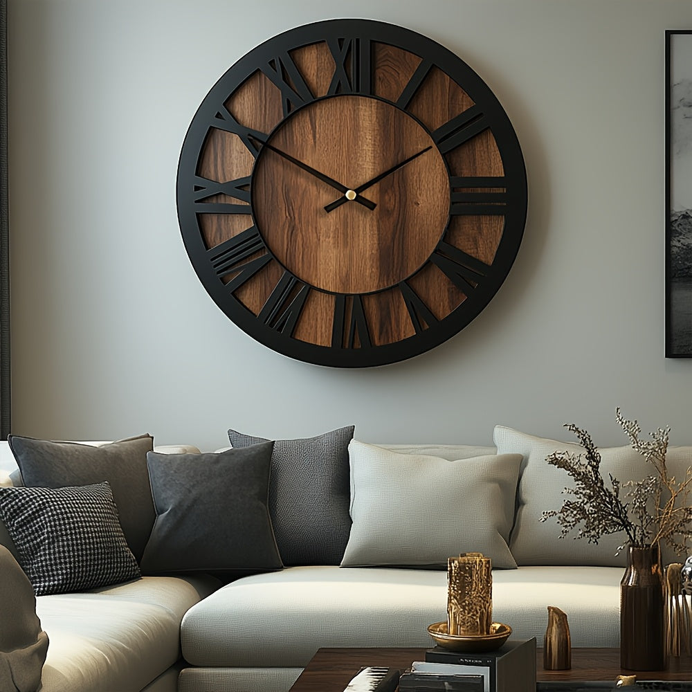 Timeless Elegance - Silent Wooden Vintage Wall Clock