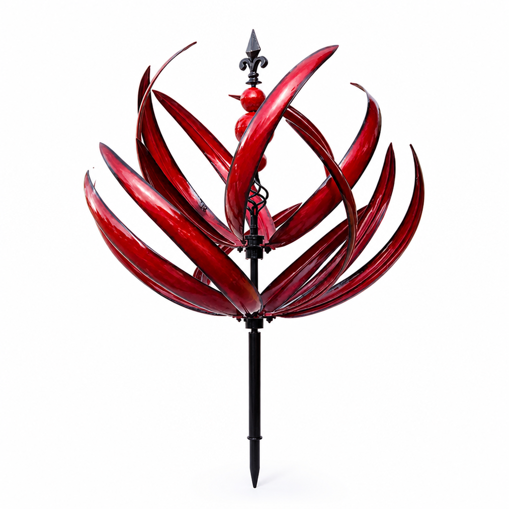 Rust-Resistant Dual-Direction Lotus Wind Spinner