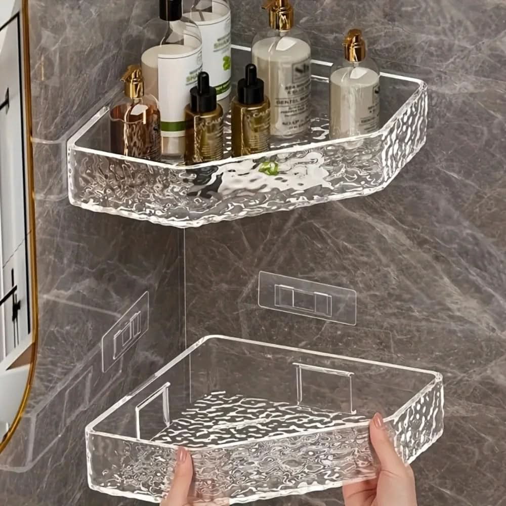 Corner Bathroom Shelf Organizer with Glacier Design