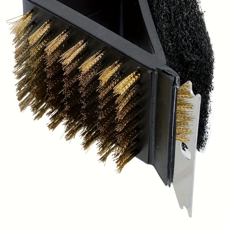 3-in-1 BBQ Cleaning Brush with Copper Wire Bristles