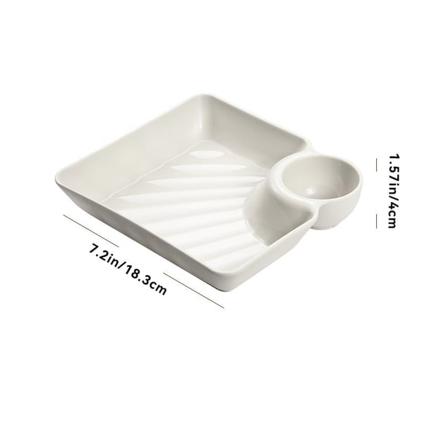 Stackable Snack and Dip Serving Plate with Sauce Bowl - 4 Colors