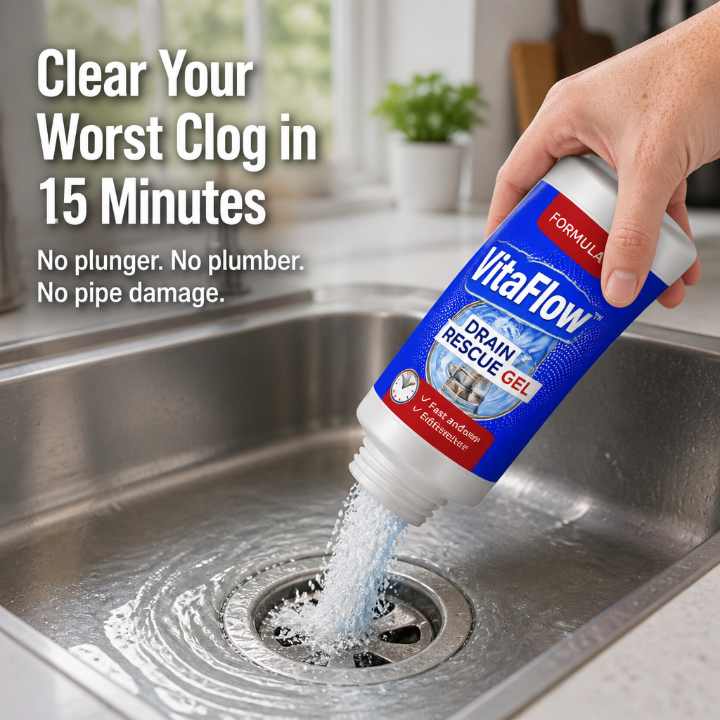 VitaFlow™ Drain Rescue — Dissolve Tough Clogs Fast Without Damaging Your Pipes