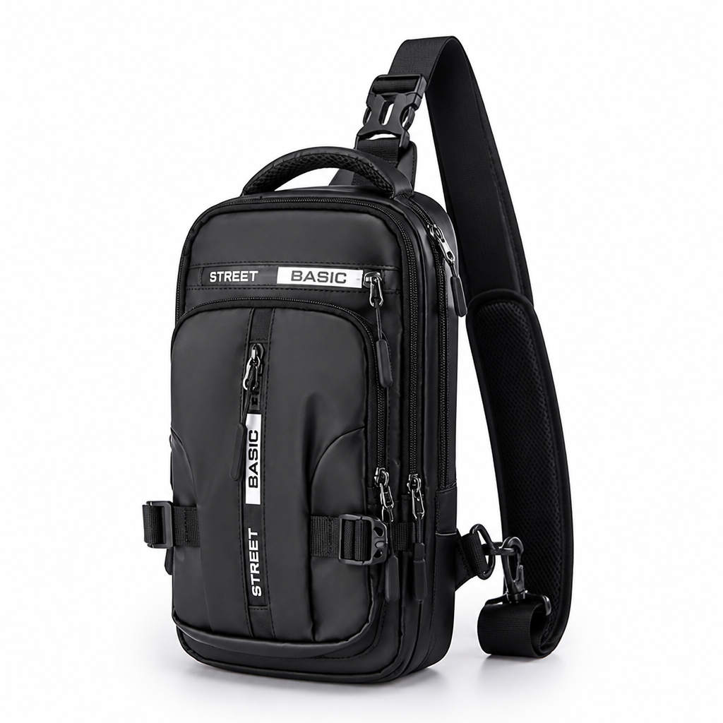 Compact Lightweight Nylon Crossbody Sling Backpack