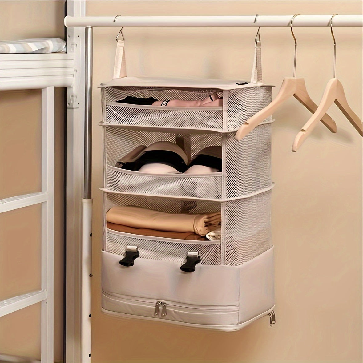Foldable Clothes Storage Bag with Four Sections