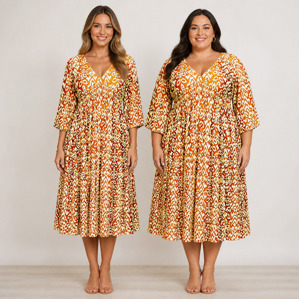 Serenelle™ Floral V-Neck Dress — Embrace Your Curves with Effortless, All-Day Confidence