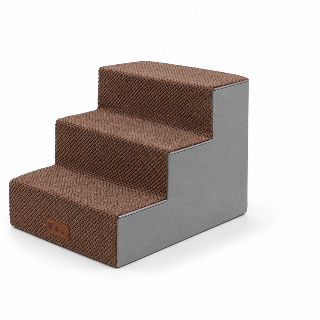 High-Density Memory Foam & Non-Slip Pet Steps (3-5 Steps)