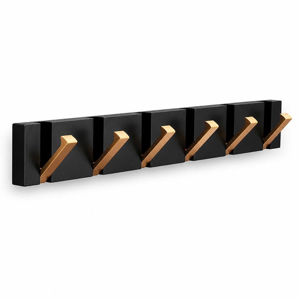 Space-Saving Foldable Aerospace Aluminum Wall Hook (2–6 Hooks)
