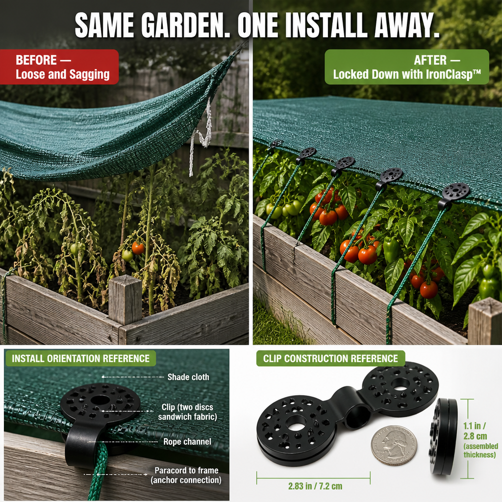 IronClasp™ — Secure Your Garden Shade Net Firmly in All Winds | 50-Pack