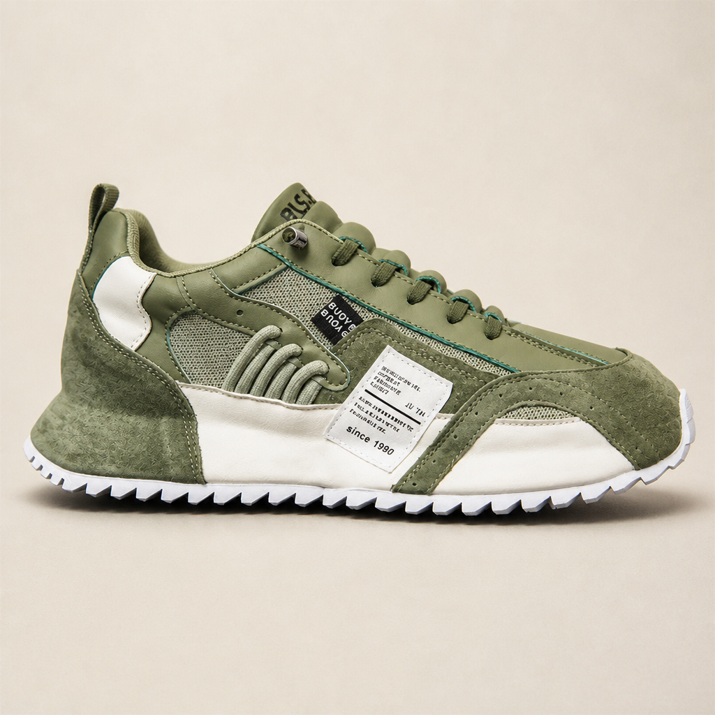StridePro™ – Heritage Retro Runner Sneakers with Mesh & Suede Blend